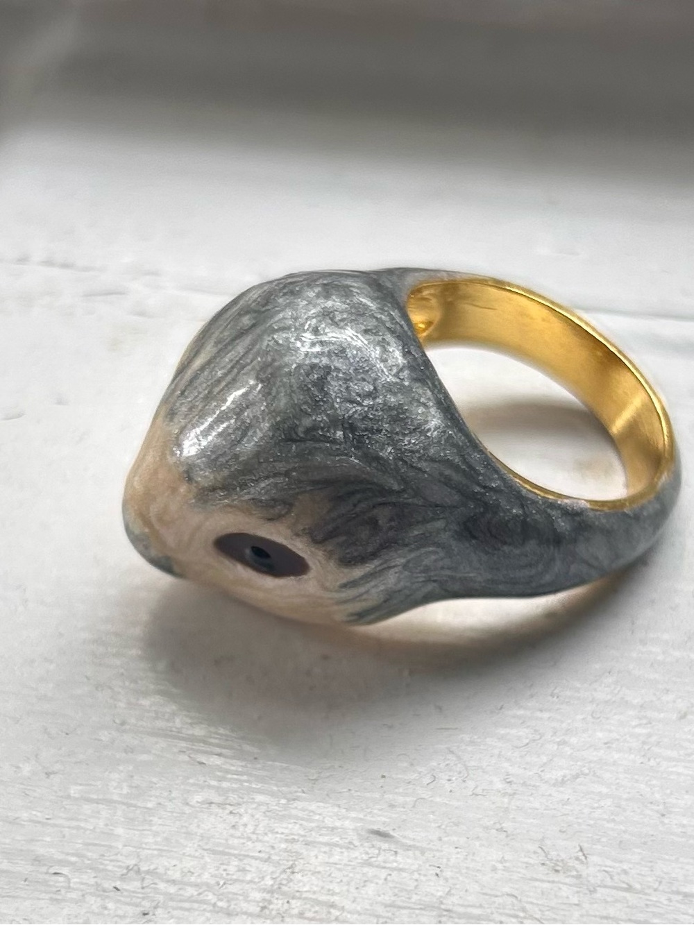 Porcelain Hand-Painted Sloth Ring
